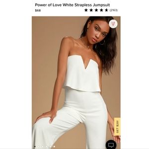 Lulu's White strapless jumpsuit, NEW